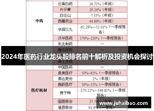 2024年医药行业龙头股排名前十解析及投资机会探讨